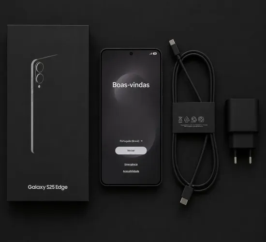 S25 edge 512gb preto na caixa e com garantia