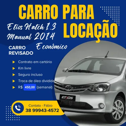 Alugo Etios Completo para Uber e 99