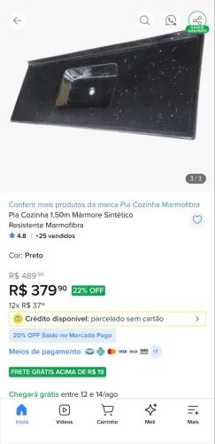 Pia Sintética semi nova 1,20 x 53cm