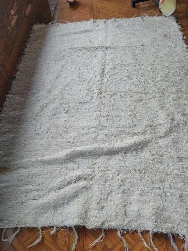 Tapete Artesanal de Algodão Cru / Tear Manual - 2,80 m x 1,40 m