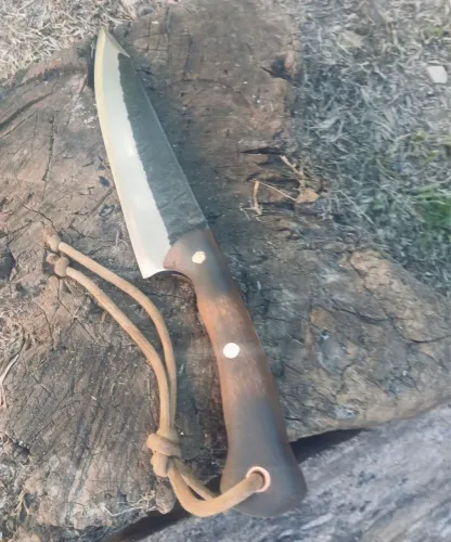 Faca Gaúcha Gaudéria Pra Churrasco Carbono 4mm Cabo Madeira
