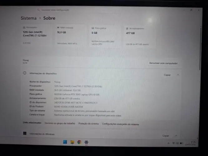 Notebook Gamer Lenovo Legion 5i | i7 12ª Geração | RTX 3060 | 16GB DDR5