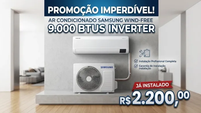 Ar condicionado Samsung wind free inverter 9.000 btus