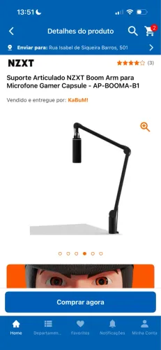 Suporte articulado para microfone nzxt 