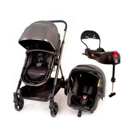 Carrinho de bebê Travel System Discover Trio Isofix Safety 1st - Black Chrome