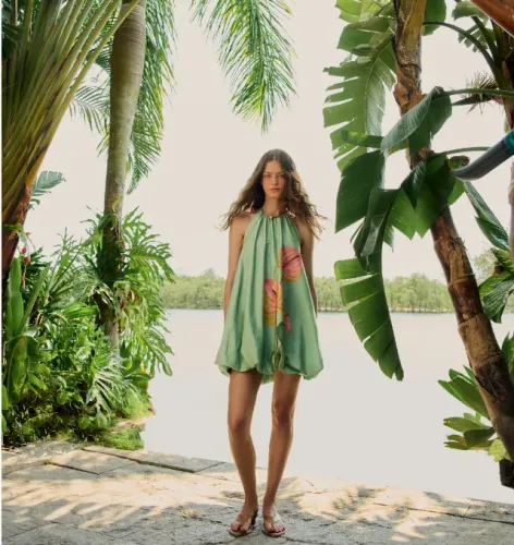 Vestido curto balone Original Farm