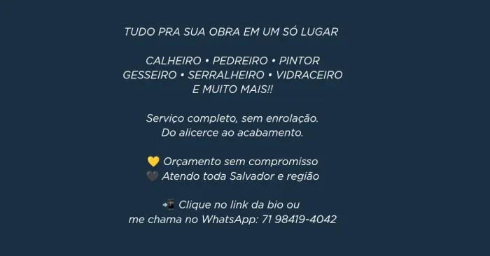 Serviços de construção 