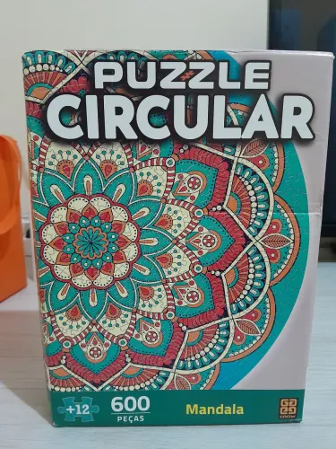 Quebra cabeças mandala circular grow 600 peças
