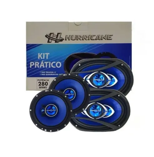 Kit Pratico Alto Falante Hurricane 6" + 6x9 280w Rms