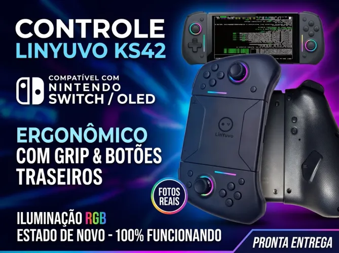 LinYuvo KS42 para Nintendo Switch / OLED / PC - Ergonómico com Grip