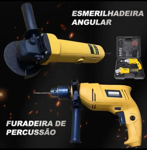 Kit ferramenta (lixadeira/esmerilhadeira e furadeira)