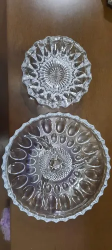 Conjunto de Cristal: Petisqueira e Cinzeiro