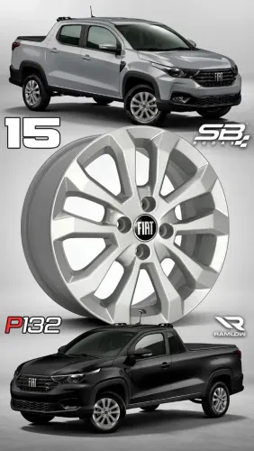 Rodas Fiat Strada aro 15 Prata 4x98 novas