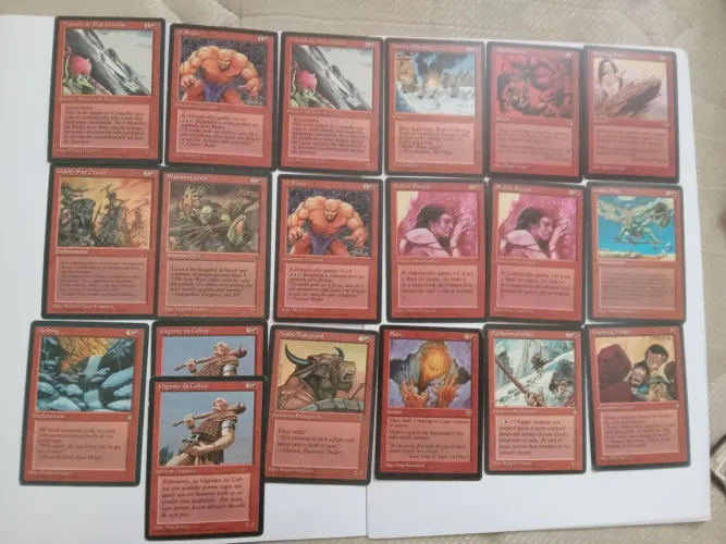 Cartas antigas Magic Gathering  lote com 18bcartas  Vermelho Goblins .