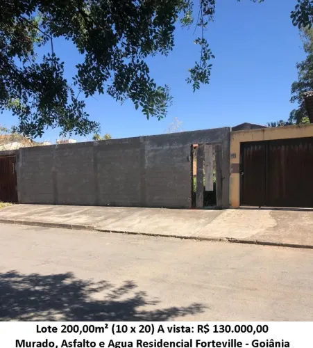 Leia a descrição: Lote 200,00m² (Murado, Asfalto e Agua) Residencial Forteville