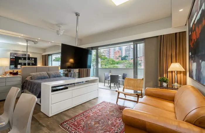 Apartamento Garden mobiliado para alugar no Auxiliadora com 1 quarto (1 suíte)