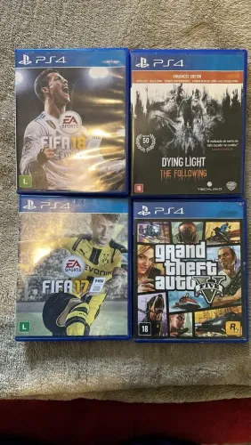 4 Jogos por R$170-*DESAPEGO*- GTA 5, FIFA 17, FIFA 18, DYING LIGHT THE FOLLOWING