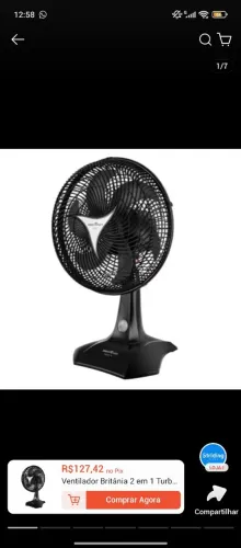 Ventilador usado poucas vezes