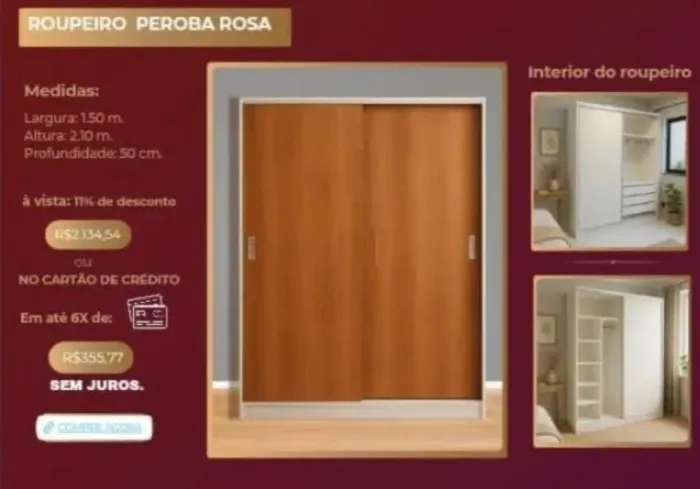 Roupeiro casal em mdf