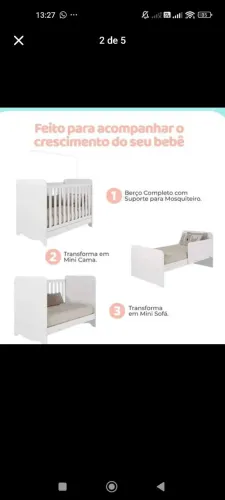 Kit guarda roupa e berço-cama novos. Nunca foram montados 