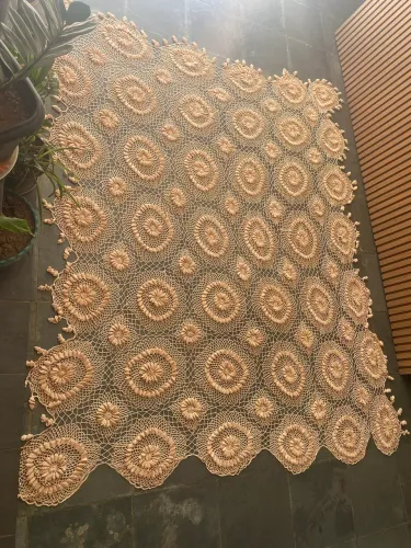 Colcha de crochê, cama de casal