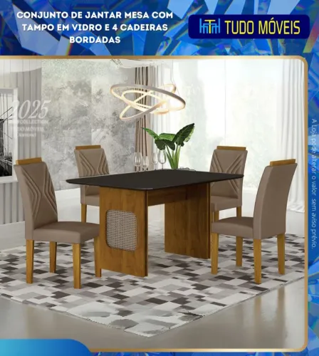 JOGO DE MESA COM 4 CADEIRAS