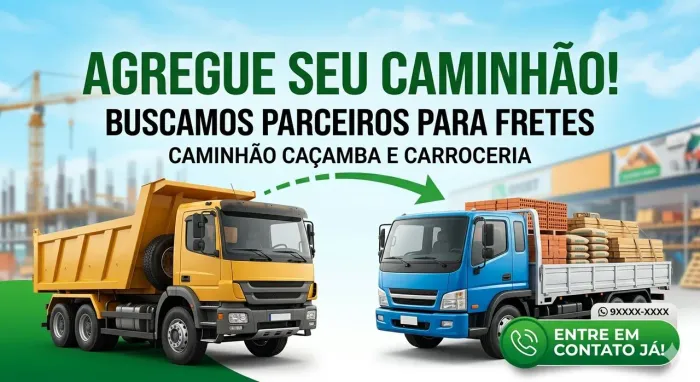 Vagas para Agregados - Caçamba e Carroceria (Materiais de Construção)