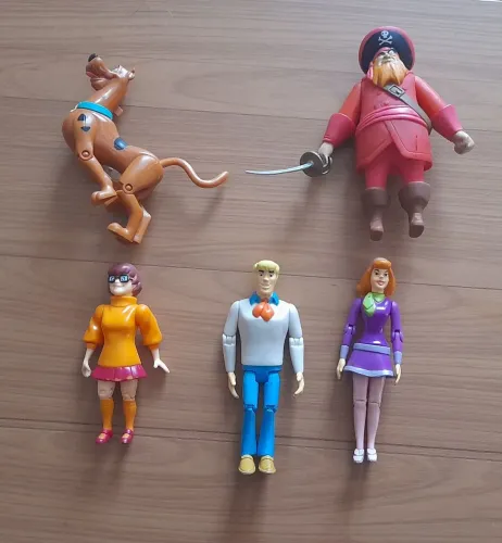 RARÍSSIMOS!!! 2001 Hanna Barbera 5 Bonecos do Scooby-Doo: Fred, Velma, Daphne, Scooby Doo