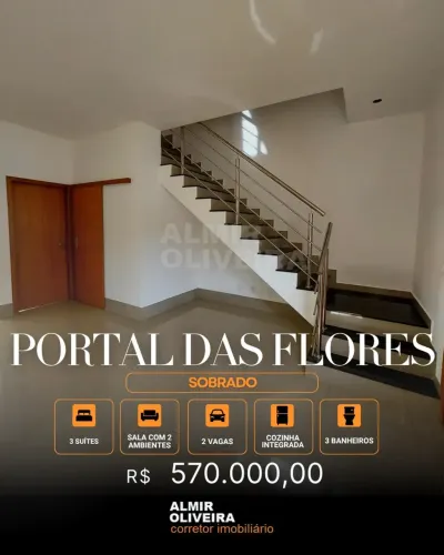 AL - Sobrado - Condomínio Portal das Flores - 3 Suítes - Lazer - 2 Vagas - Sertãozinho/SP