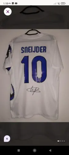 Camisa Inter Milão 2009/2010 #10 Snejder Autografada Certificada