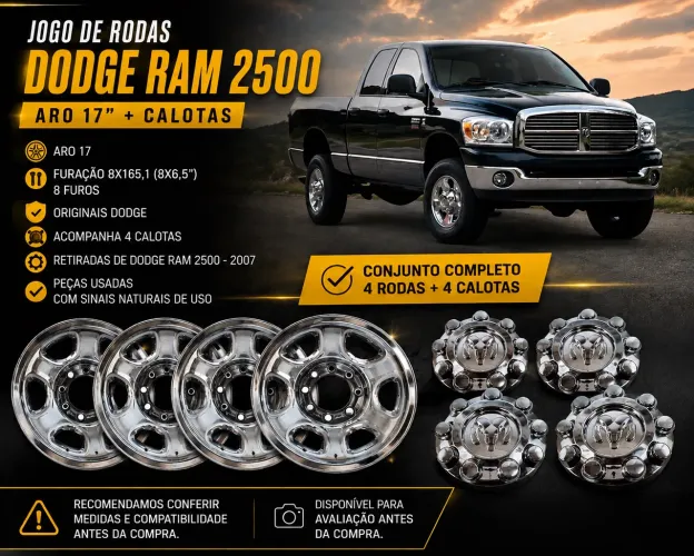 Rodas Dodge RAM 2500 Aro 17 8x165,1 + Calotas