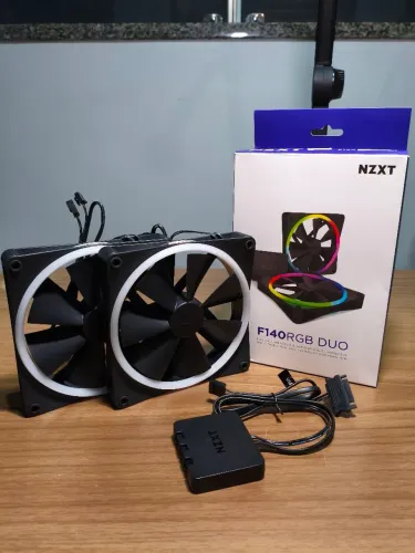 Kit Ventoinhas NZXT F140 RGB Duo, 140mm, Led RGB, Preto (Twin Pack)