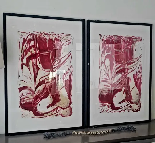 2 quadros pintados e assinado por Munhoz 1.03x73