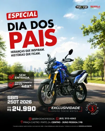 SBM 250T 2026 0KM - Financiamento Sem Entrada em até 48x
