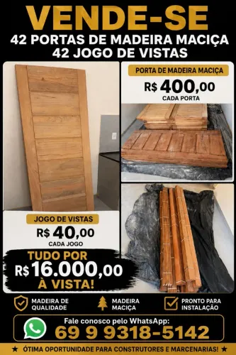 42 portas de madeira maciça