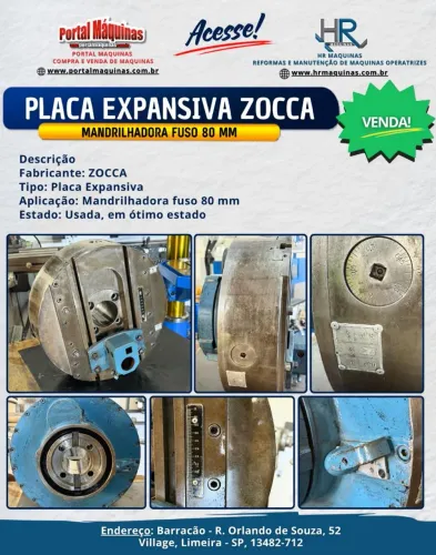 Placa Expansiva ZOCCA para Mandrilhadora Fuso 80 mm