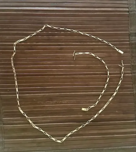 Corrente e pulseira de moeda antiga Modelo Cartier, idêntica a ouro