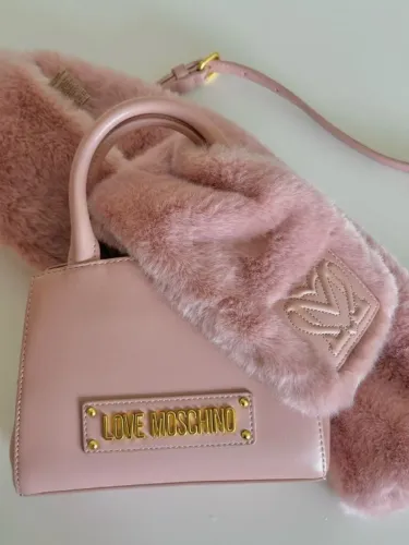 bolsa tote love moschino rosa
