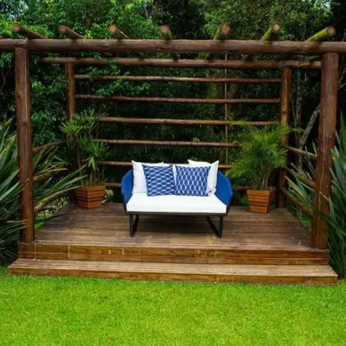 CHAISE QUADRADA DE CORDA NÁUTICA PARA VARANDA, PISCINA, JARDIM