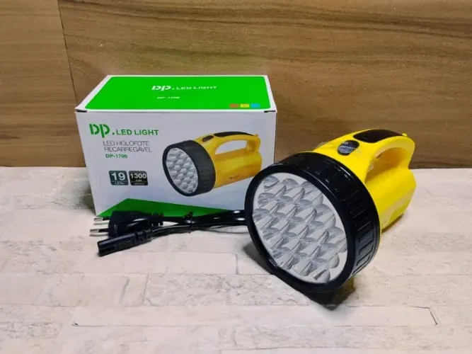 Lanterna 19 Leds Potente Bivolt Recarregável Holofote Super Forte