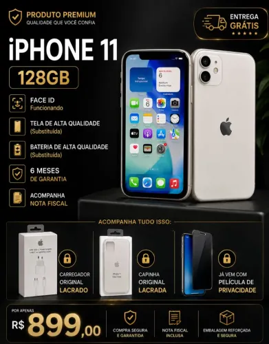 ? iPhone 11 128GB por R$ 899 | 6 Meses de Garantia!
