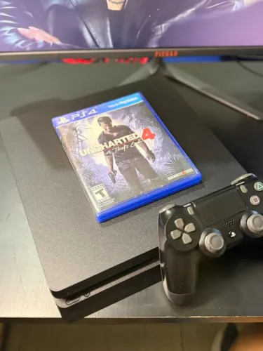 PlayStation 4 Slim + Controle + Jogo