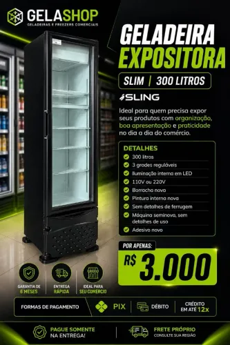 Geladeira expositora - slim - fininha