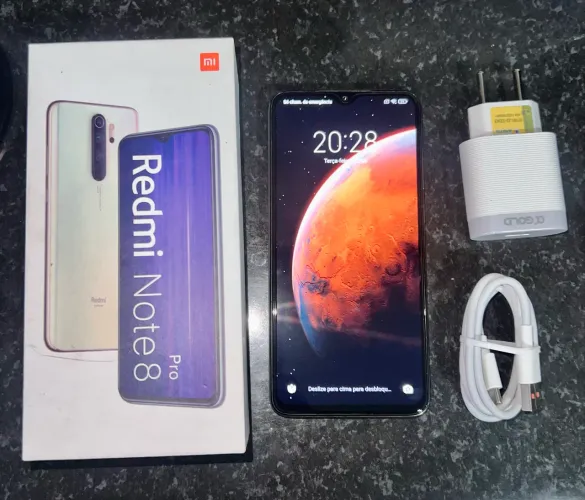Xiaomi Redmi Note 8 Pro 128GB 6GB RAM Completo com Caixa e Carregador, Sem marcas de uso.