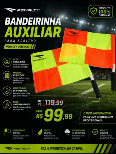 Par de bandeirinhas de arbitragem Penalty Futebol 