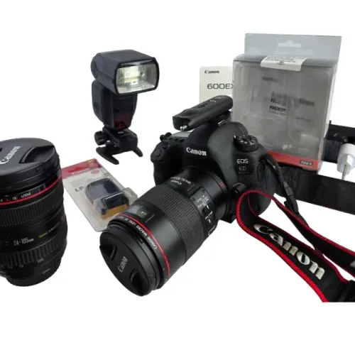 Canon Eos 6d Mark Ii Lentes Flash Disparador E Case Sem Uso (Novo com caixa aberta)
