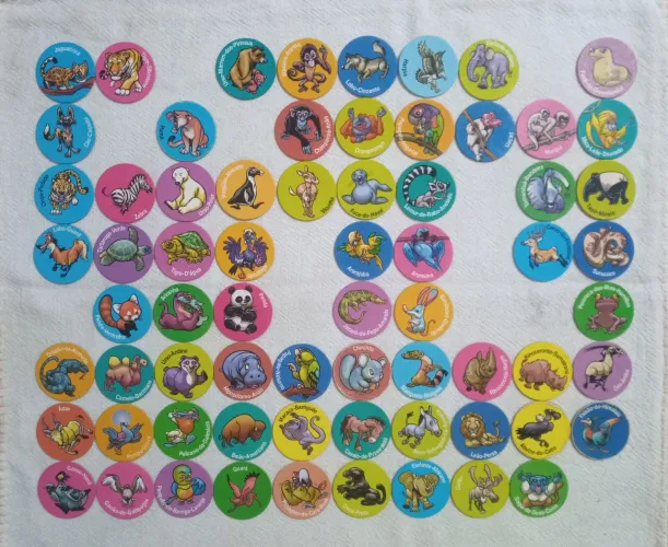 68 Tazos Zaps Animais em Extinção