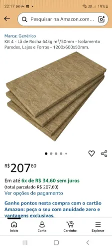 Vendo Lã de Rocha 64kg por m3