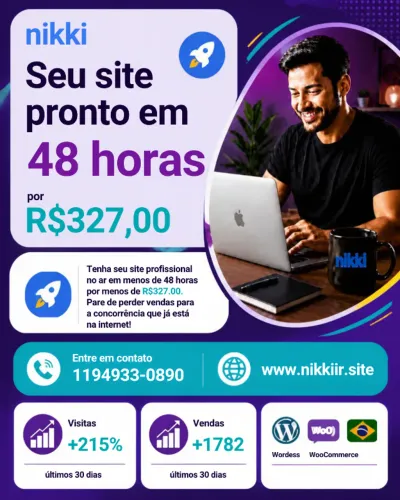 Seu site entregue com botão de WhatsApp direto para fechar negócios.