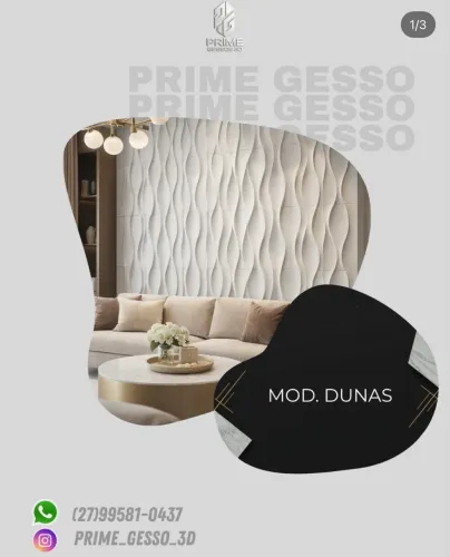 PLACA DE GESSO 3D - SOFISTICADO PARA SEU LAR 